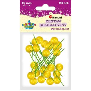 Opakowanie Drucik z kulką żółta 24szt