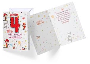 Okładka książki Karnet 4 urodziny chłopca PR-023