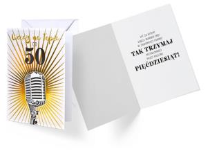 Opakowanie Karnet B6 GS-008 Urodziny 50 mikrofon