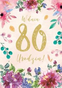 Opakowanie Karnet B6 PR-111 Urodziny 80