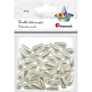 Opakowanie Koraliki plastikowe krople białe 20g