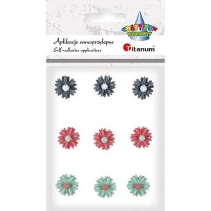 Opakowanie Kwiatki samoprzylepne z żywicy margerytki mix 9szt