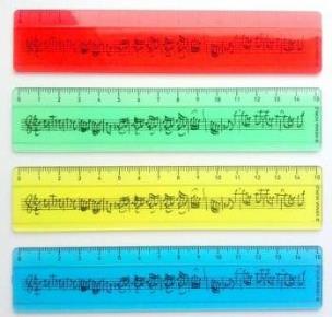 Opakowanie Linijka kolorowa w nuty - 15 cm