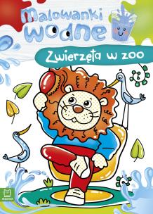 Malowanki wodne. Zwierzęta w zoo. Autor: Sylwia Kajdana. Multiszop.pl Okładka książki Malowanki wodne. Zwierzęta w zoo