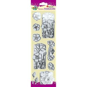 Opakowanie Naklejki foliowe kwiaty przezroczysto-srebrne