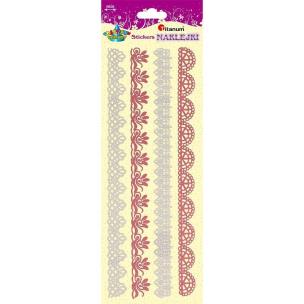 Opakowanie Naklejki koronka brokatowe mix 4szt