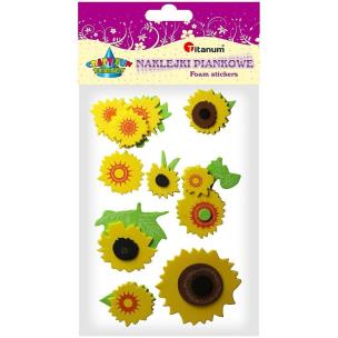 Opakowanie Naklejki piankowe 3D słoneczniki mix 8szt
