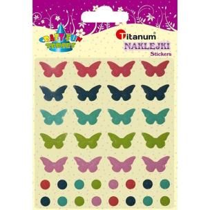 Opakowanie Naklejki wypukłe lakierowane motyle, kółka 36szt