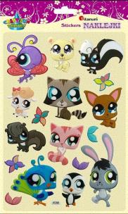 Opakowanie Naklejki wypukłe miękkie zwierzęta mix 17szt