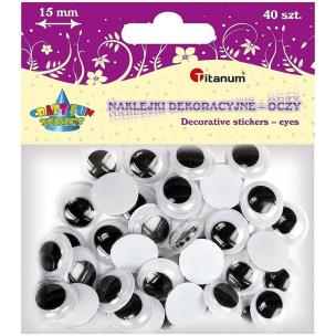 Opakowanie Oczy samoprzylepne bez rzęs 15mm okrągłe 40szt