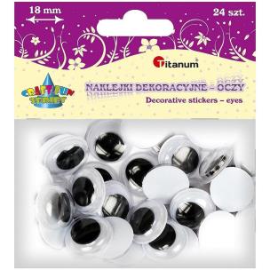 Opakowanie Oczy samoprzylepne bez rzęs 18 mm okrągłe 24szt