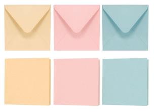 Opakowanie Papeteria 14x14cm korowa 5 kopert + 5 kart