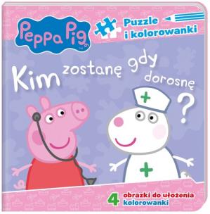 Okładka książki Peppa Pig. Puzzle i kolorowanki.  Kim zostanę, gdy dorosnę?'