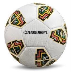Opakowanie Piłka nożna Max Sport biała z wieloma kolorami