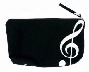 Opakowanie Piórnik kosmetyczka czarny z kluczem wiolinowym