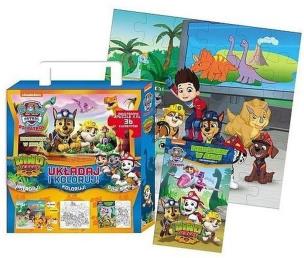 Okładka książki Psi Patrol. Układanka -Kolorowanka.  Dzielna drużyna.