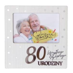 Opakowanie Ramka Moments RM-023 Urodziny 80 biała