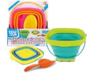 Opakowanie Składane wiaderko silikonowe z łopatką mix Edu&Fun