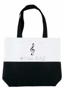 Opakowanie Torba czarno-biała - All I Need Is Music, klucz...