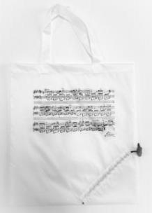 Opakowanie Torba na zakupy biała - nuty Chopina