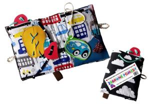 Okładka książki Zabawne pojazdy. Książeczka sensoryczno..