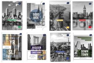 Opakowanie Brulion A5 96k. kratka Black&White, Interdruk