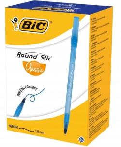 Opakowanie Długopis Round Stick niebieski z kodem (60szt) BIC