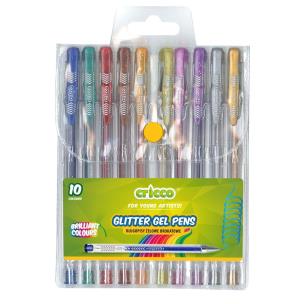 Opakowanie Długopisy żelowe brokatowe 10 kolorów CRICCO