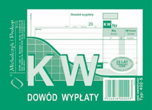 Opakowanie Dowód wypłaty KW 402-5