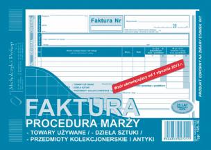 Opakowanie Faktura-procedura marży-towary używane A5