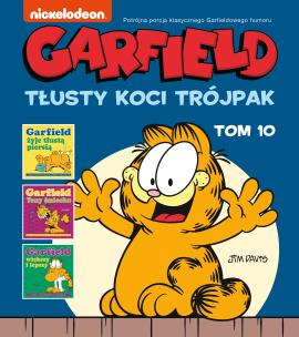 Garfield. Tłusty koci trójpak. Tom 10. Autor: Irena Brignull. Multiszop.pl Okładka książki Garfield. Tłusty koci trójpak. Tom 10