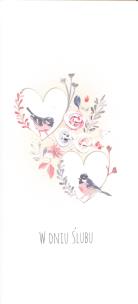 Opakowanie Karnet Ślub DL S42 - Ślub Ptaszki w sercu