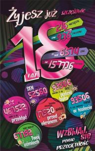 Opakowanie Kartka okolicznościowa Urodziny 18 ST07