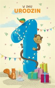 Opakowanie Kartka okolicznościowa Urodziny Roczek C01