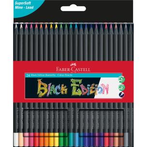 Kredki ołówkowe trójkątne Faber-Castell black edition 24 kolory. Wydawca: Faber-Castell. Multiszop.pl Opakowanie Kredki ołówkowe trójkątne Faber-Castell black edition 24 kolory