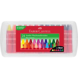 Opakowanie Kredki woskowe trójkątne Faber-Castell 24 kolory w tym 6 kolorów neonowych