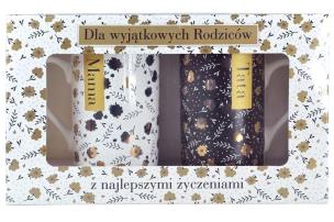 Opakowanie Kubek komplet Q 808 Mama/Tata (kwiaty)