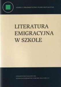 Okładka książki Literatura emigracyjna w szkole