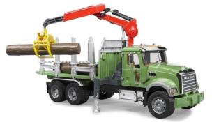 Opakowanie MACK Granite z dźwigiem przyczepą i pniami