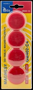 Opakowanie Magnesy do tablic czerwone 40mm/4