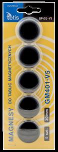 Opakowanie Magnesy do tablic Tetis czarne 30mm/5