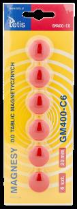 Opakowanie Magnesy do tablic Tetis czerwone 20mm/6