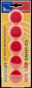 Opakowanie Magnesy do tablic Tetis czerwone 30mm/5