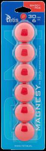 Opakowanie Magnesy do tablic Tetis czerwone gładkie 30mm/6
