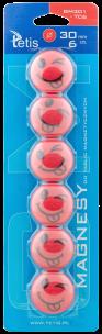 Opakowanie Magnesy do tablic Tetis czerwone języki 30mm/6