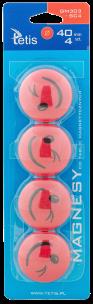 Opakowanie Magnesy do tablic Tetis czerwone uśmiechy 40mm/4