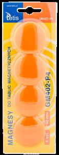 Opakowanie Magnesy do tablic Tetis pomarańczowe 40mm/4