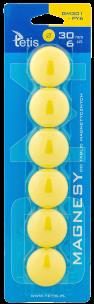 Opakowanie Magnesy do tablic Tetis żółte gładkie 30mm/6