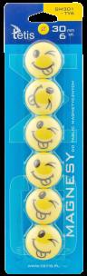 Opakowanie Magnesy do tablic Tetis żółte języki 30mm/6