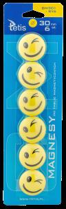 Opakowanie Magnesy do tablic Tetis żółte uśmiechy 30mm/6